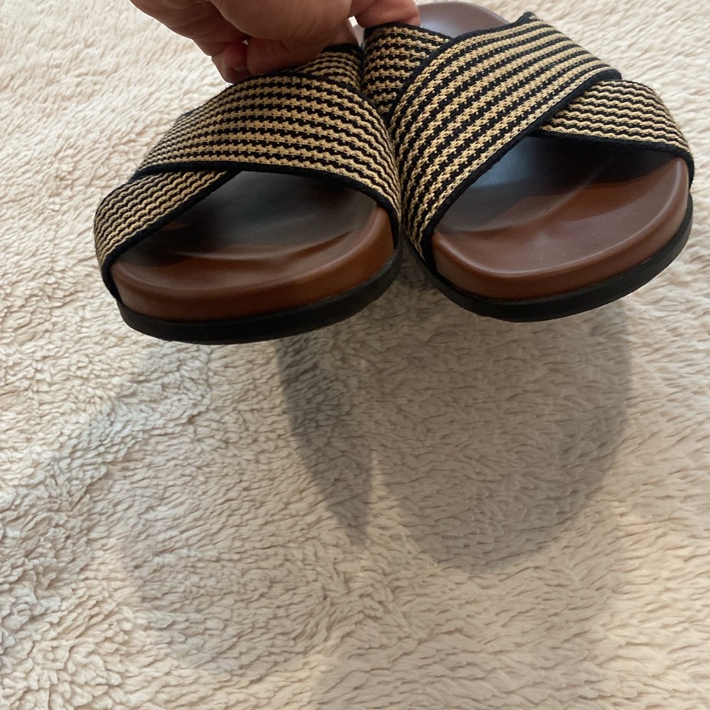 Rothy’s Crossover Sandals – Black & Tan Woven, Size 11 - Picture 5 of 7